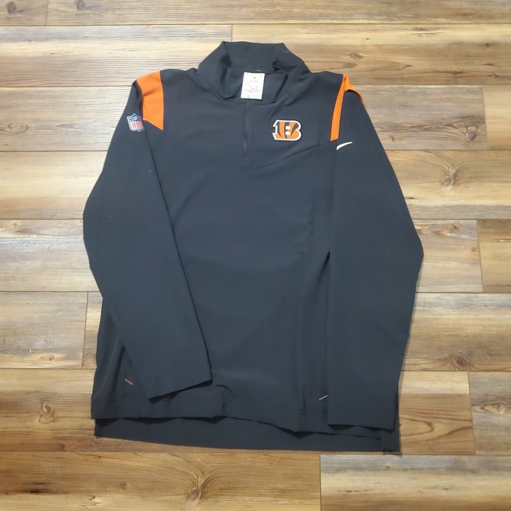NWT Nike NFL Cincinnati Bengals On Field Sideline Coach 1/4 Zip Jacket NEW